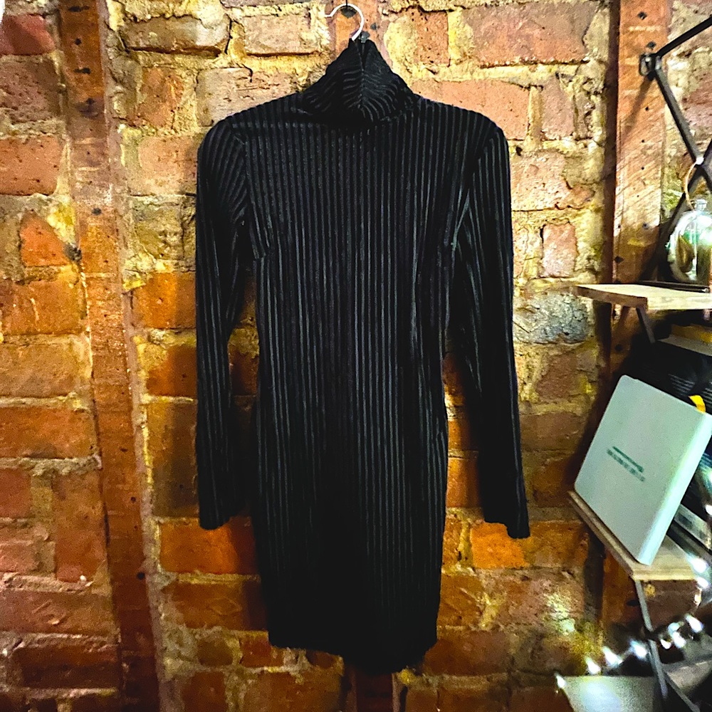 Holiday party mini dress! Velvet turtleneck.